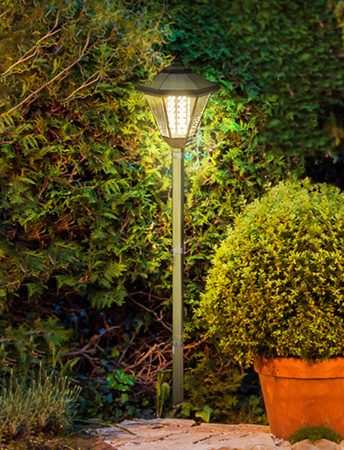 LED 태양광 육각등 정원등 대형(大)더밝은빛, 설치 패키지포함